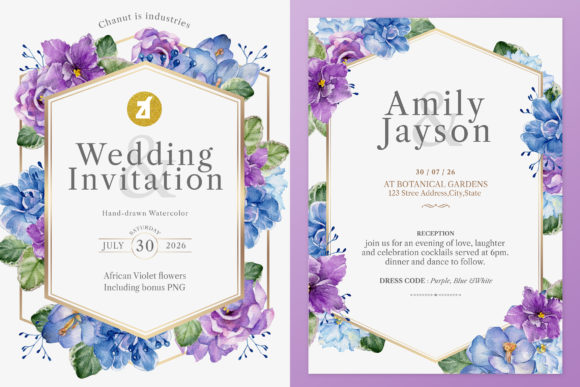 African Violet Wedding Invitation: A Touch of Elegance for Your Special Day