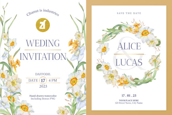Charming Daffodil Wedding Invitations
