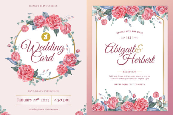 Charming English Rose Wedding Invitation