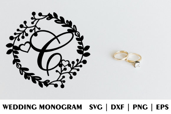 Crafting Elegance: Letter C of Wedding Decorative Monogram