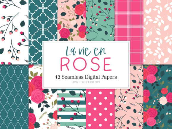 Discover the Elegance of La Vie En Rose Digital Paper