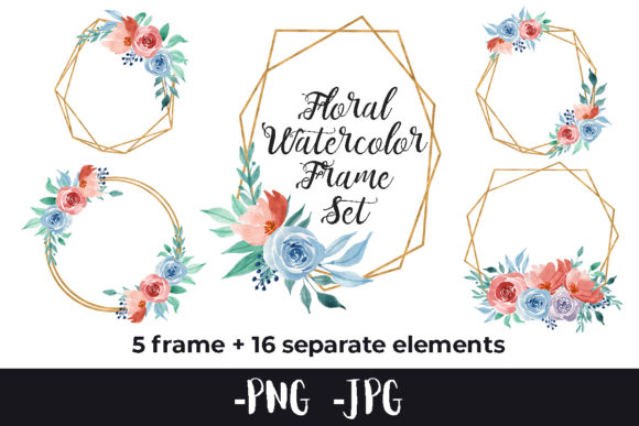 Enhancing Creativity and Branding with the Watercolor Flower Rose Frame Set