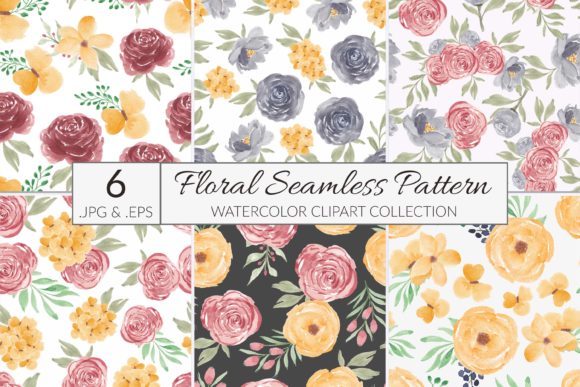Explore Creativity with 6 Watercolor Flower Patterns