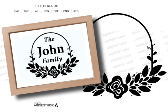 Monogram Flower Laurel Wreath Frame: A Versatile Design for Creative and Professional Projects