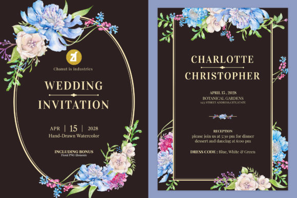 Scabiosa Wedding Invitation Graphic: A Touch of Elegance for Your Special Day