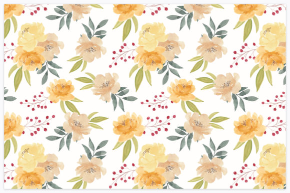 Strategic Use of Watercolor Yellow Rose Flower Pattern for Enhanced Creativity and Branding