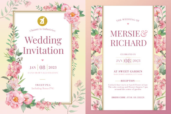 Sweet Pea Wedding Invitation Graphic: A Charming and Versatile Design for Your Special Day