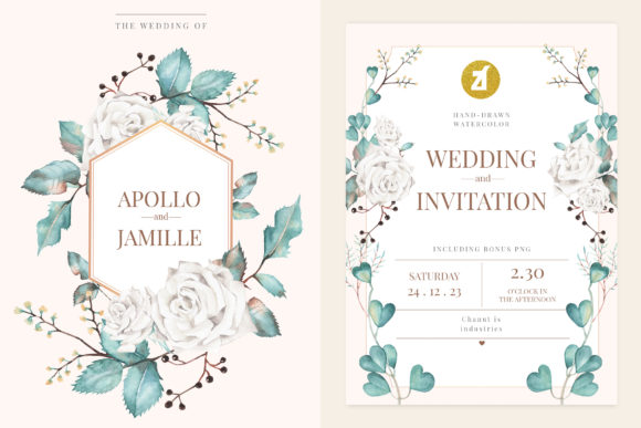 White Rose Wedding Invitation Graphic: A Touch of Elegance for Your Special Day