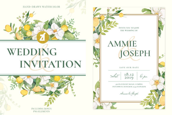 Yellow Flowers Wedding Invitation